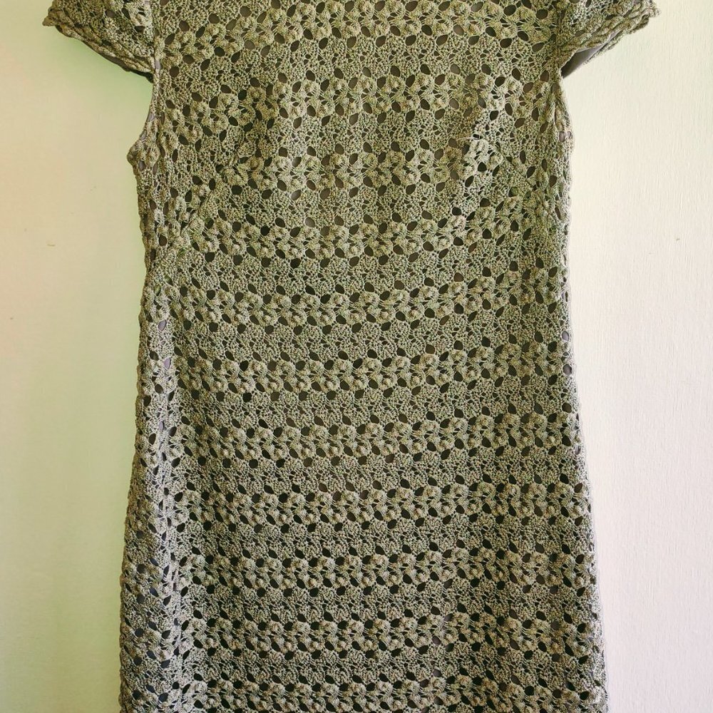 Suzi Chin Maggy Boutique Crochet Dress Bohemian Classic Dainty Size 2 Petite - Picture 2 of 7